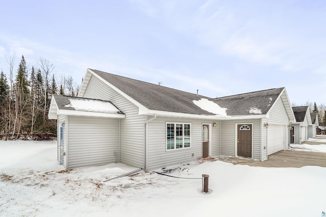 view of front facade with an attached garage