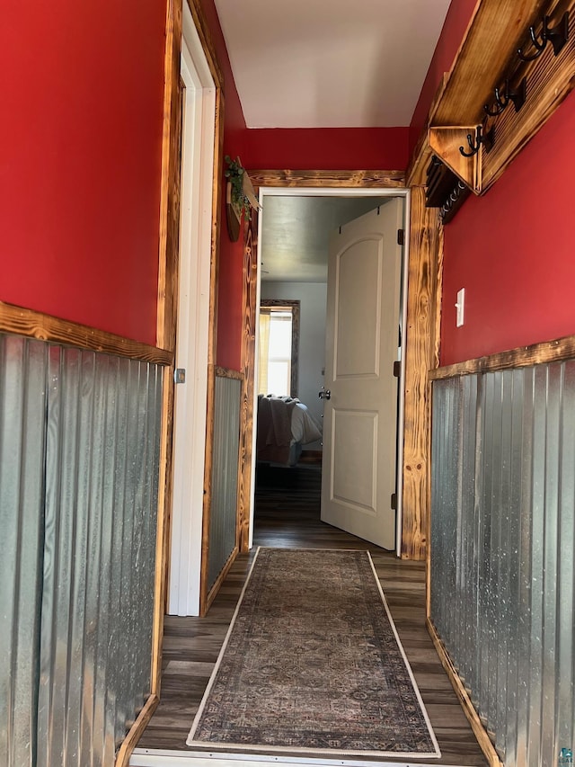 hallway with wood finished floors