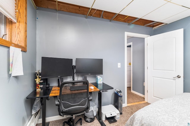 bedroom with carpet flooring and baseboards