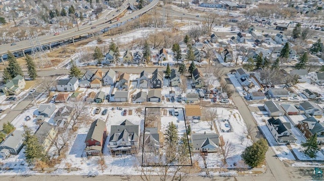 drone / aerial view with a residential view