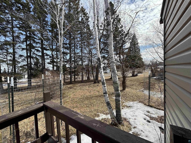 view of yard with fence