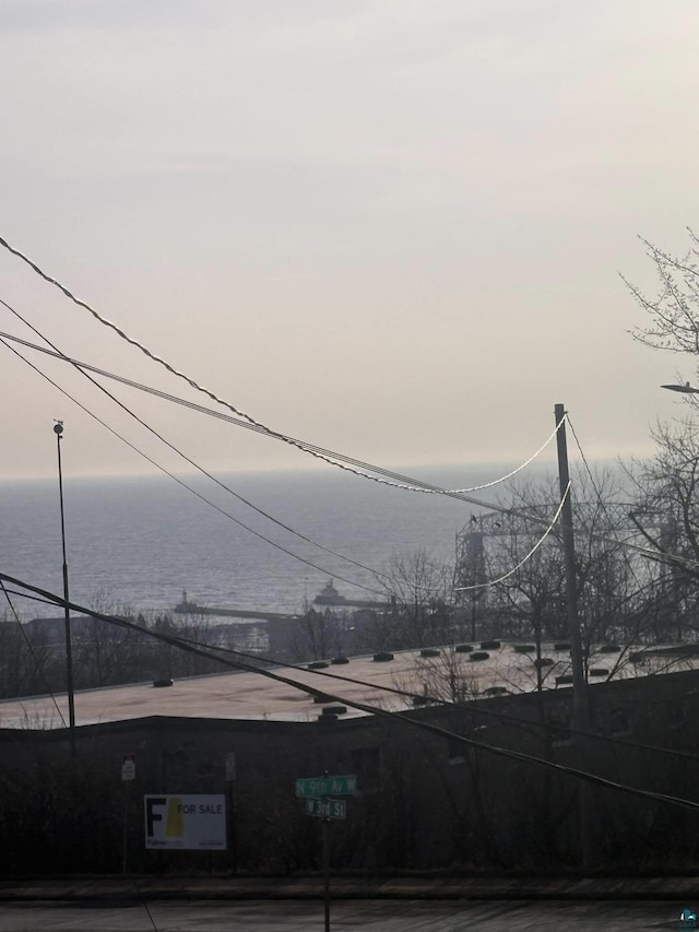 view of mountain feature featuring a water view