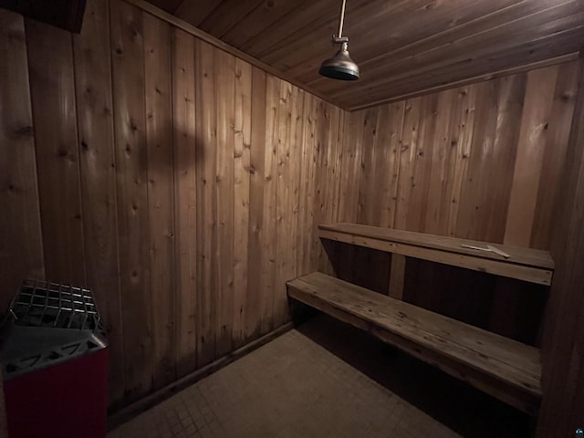 view of sauna