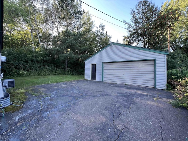 detached garage with cooling unit