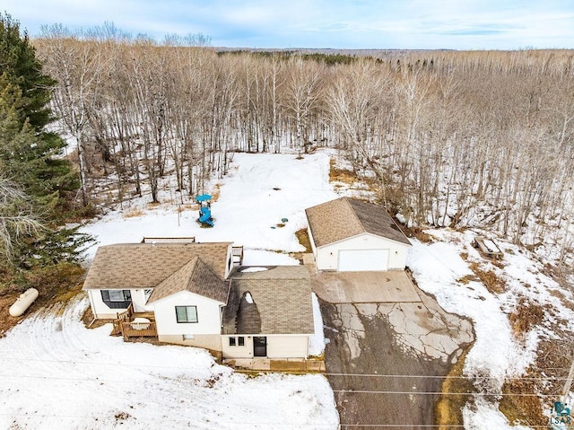 view of snowy aerial view