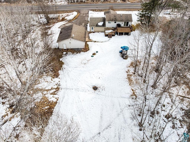 view of snowy aerial view