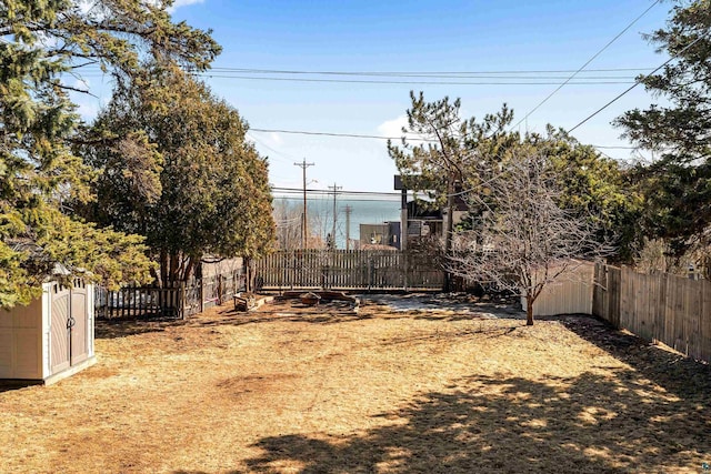 view of yard featuring a fenced backyard