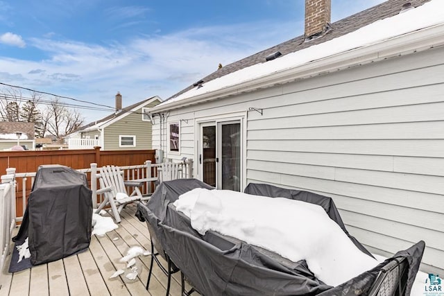 wooden terrace with fence