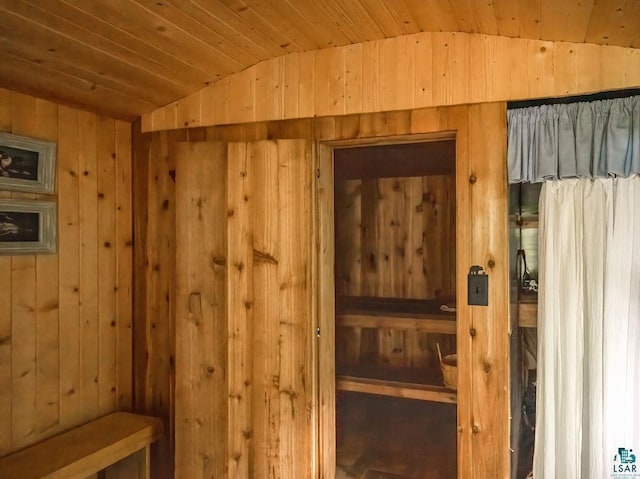 view of sauna
