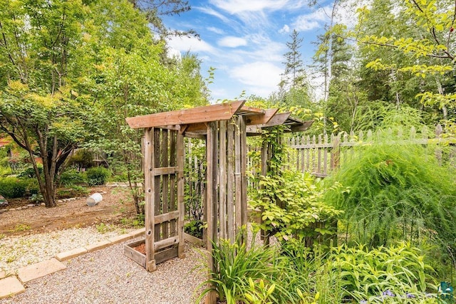 view of yard with fence