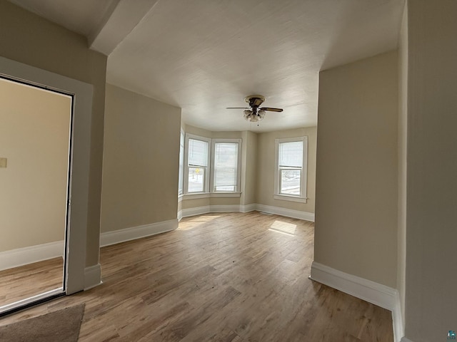 1923 W 6th St, Ashland, WI 54806 - spare room featuring ceiling fan, baseboards, and wood finished floors