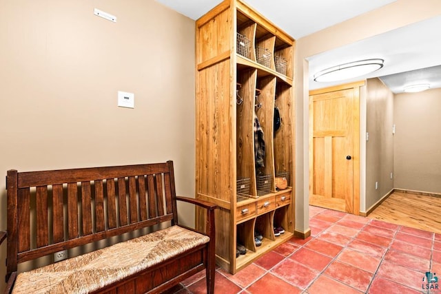 mudroom with tile patterned flooring