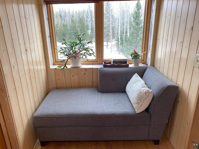 8352 Old Gunflint Trl, Grand Marais, MN 55604 - living area featuring wood finished floors and wooden walls