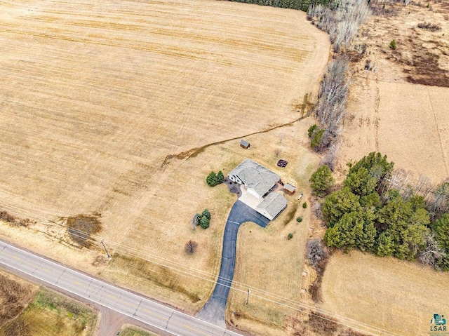 bird's eye view with a rural view