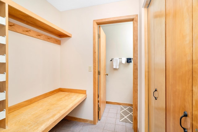 mudroom with baseboards