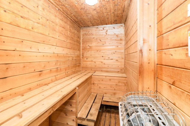 view of sauna