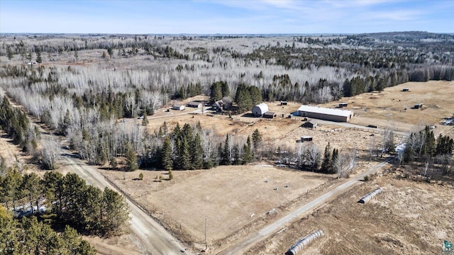 drone / aerial view with a rural view
