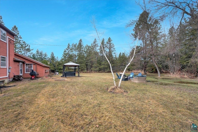 view of yard featuring a gazebo
