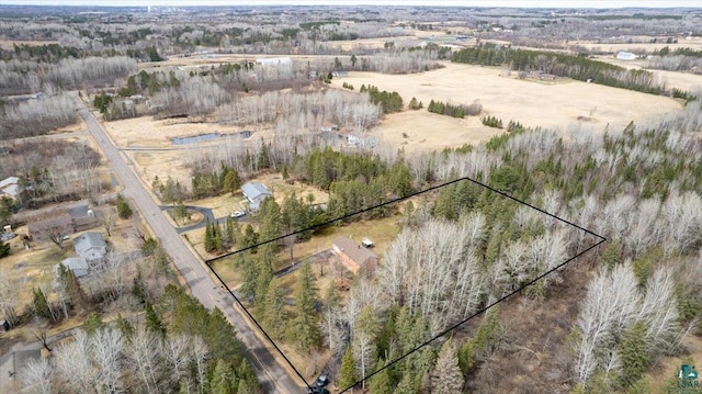 aerial view with a rural view