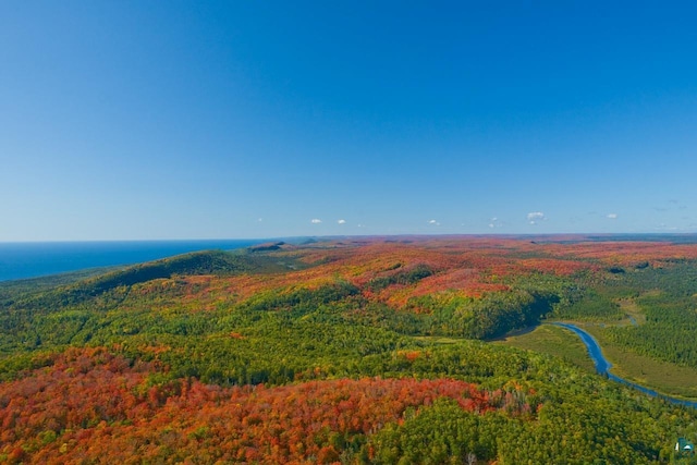 birds eye view of property featuring a view of trees