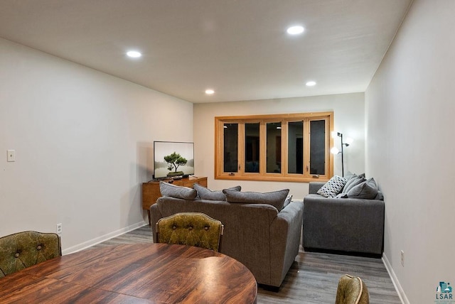 64 Hays Crk, Silver Bay, MN 55614 - living room with baseboards, wood finished floors, and recessed lighting