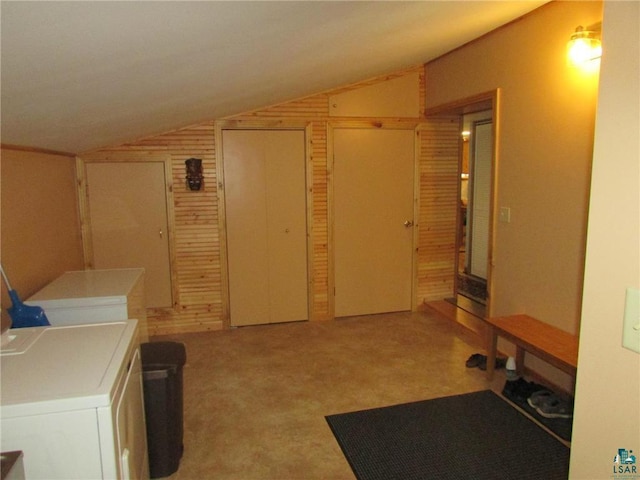 clothes washing area with washer and dryer and laundry area