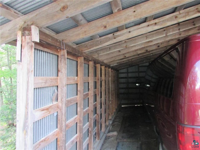 storage with an exterior structure