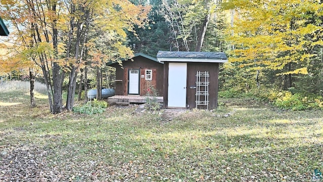 view of shed