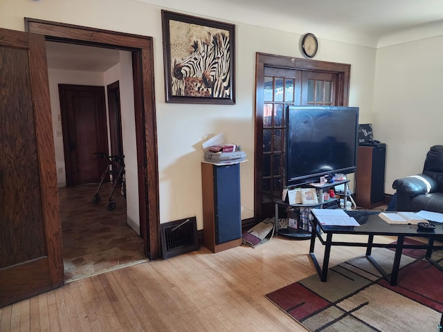 home office featuring light wood finished floors