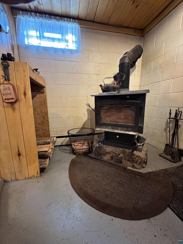 3824 Rehbein Rd, Duluth, MN 55803 - interior details featuring a wood stove