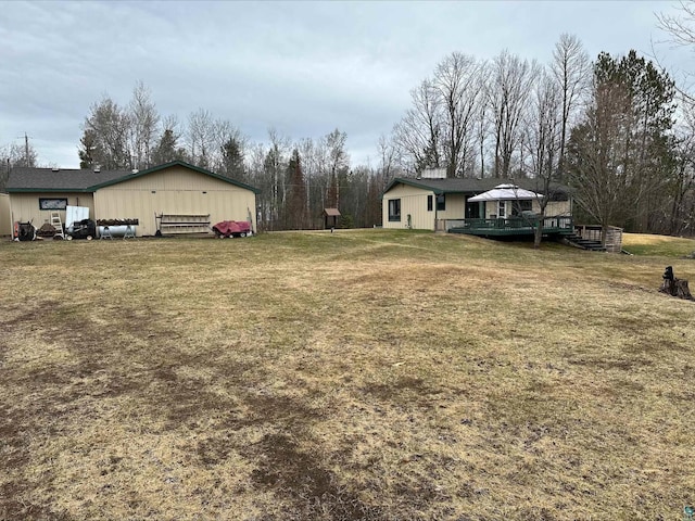 3824 Rehbein Rd, Duluth, MN 55803 - view of yard with a wooden deck