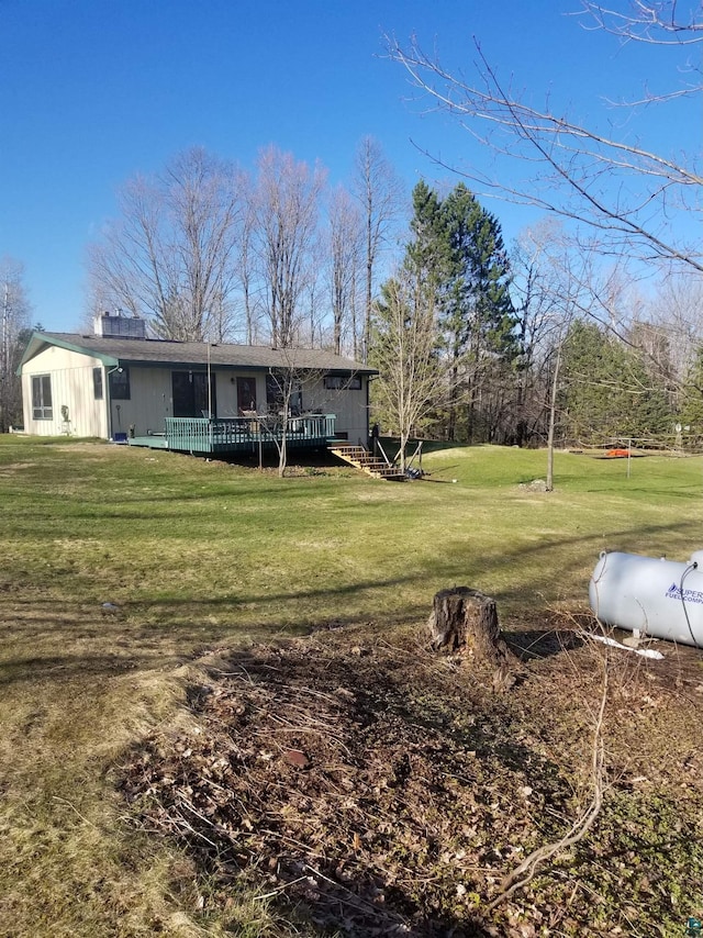 3824 Rehbein Rd, Duluth, MN 55803 - view of yard featuring a deck
