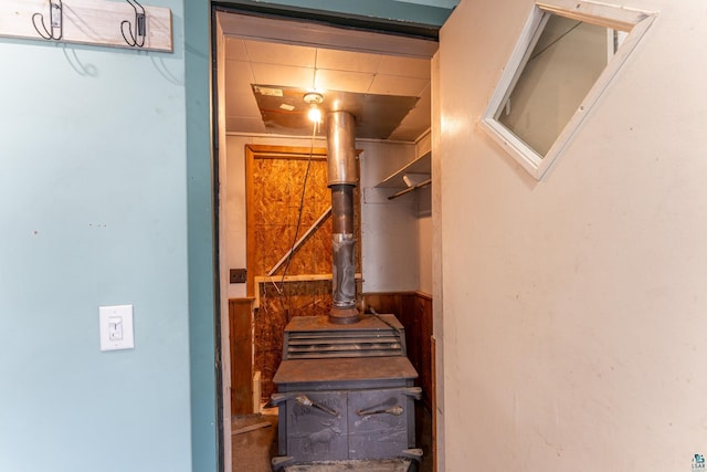 25 4th Ave, Soudan, MN 55782 - interior space featuring a wood stove