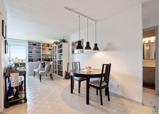 410 Groveland Ave Unit 1203, Minneapolis, MN 55403 - dining space featuring baseboards and rail lighting