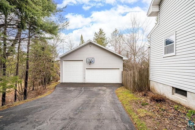 view of detached garage
