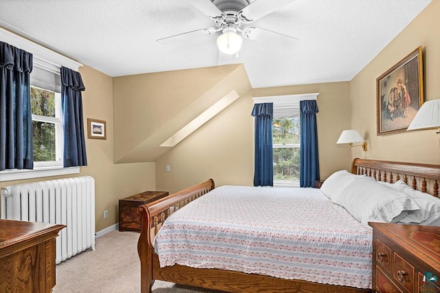130 W Faribault St, Duluth, MN 55803 - bedroom featuring carpet flooring, a textured ceiling, multiple windows, and radiator heating unit