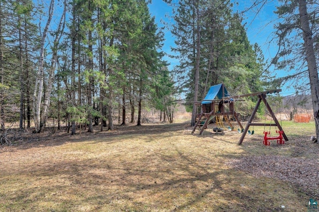 view of yard featuring a playground
