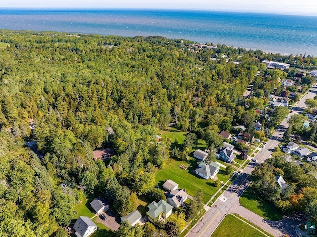 bird's eye view featuring a view of trees