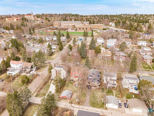 aerial view with a residential view