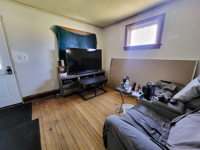 living room with wood-type flooring