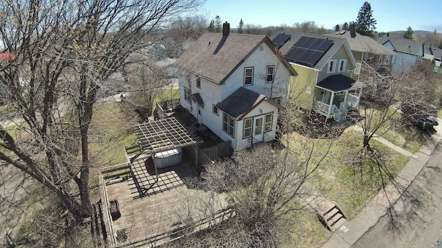 aerial view of residential area
