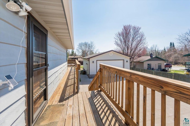 1514 14th St, Cloquet, MN 55720 - wooden terrace with an outbuilding and a detached garage