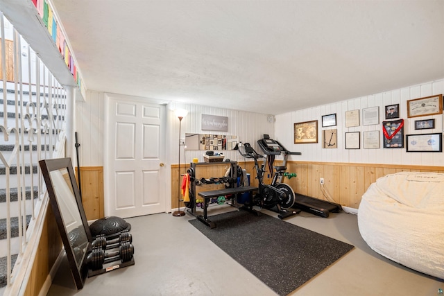 1741 Olsonville Crk, Carlton, MN 55718 - exercise area featuring wooden walls