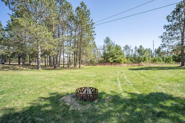 1741 Olsonville Crk, Carlton, MN 55718 - view of green lawn with an outdoor fire pit