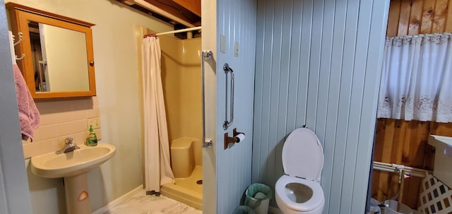 5729 Puncher Point Rd, Tower, MN 55790 - full bathroom with a shower stall and toilet