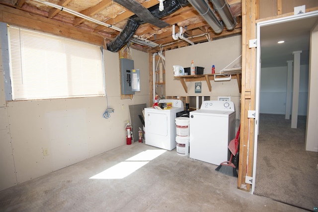 500 W 5th St, Grand Marais, MN 55604 - unfinished basement featuring washing machine and dryer and electric panel