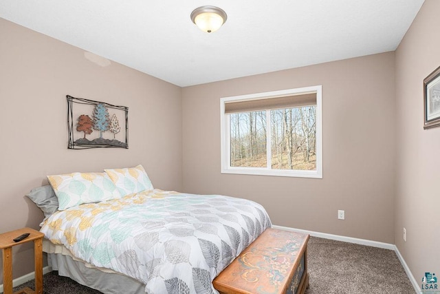 bedroom featuring baseboards and carpet floors