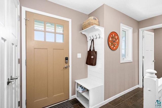 mudroom with baseboards