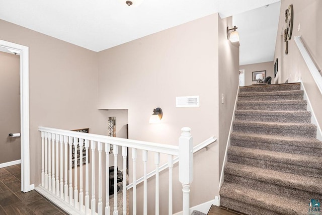 stairway with baseboards