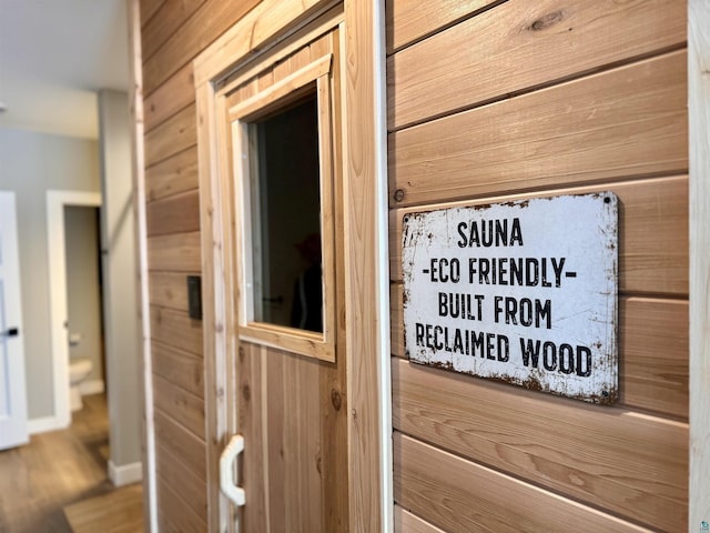 detailed view of wooden walls and wood finished floors